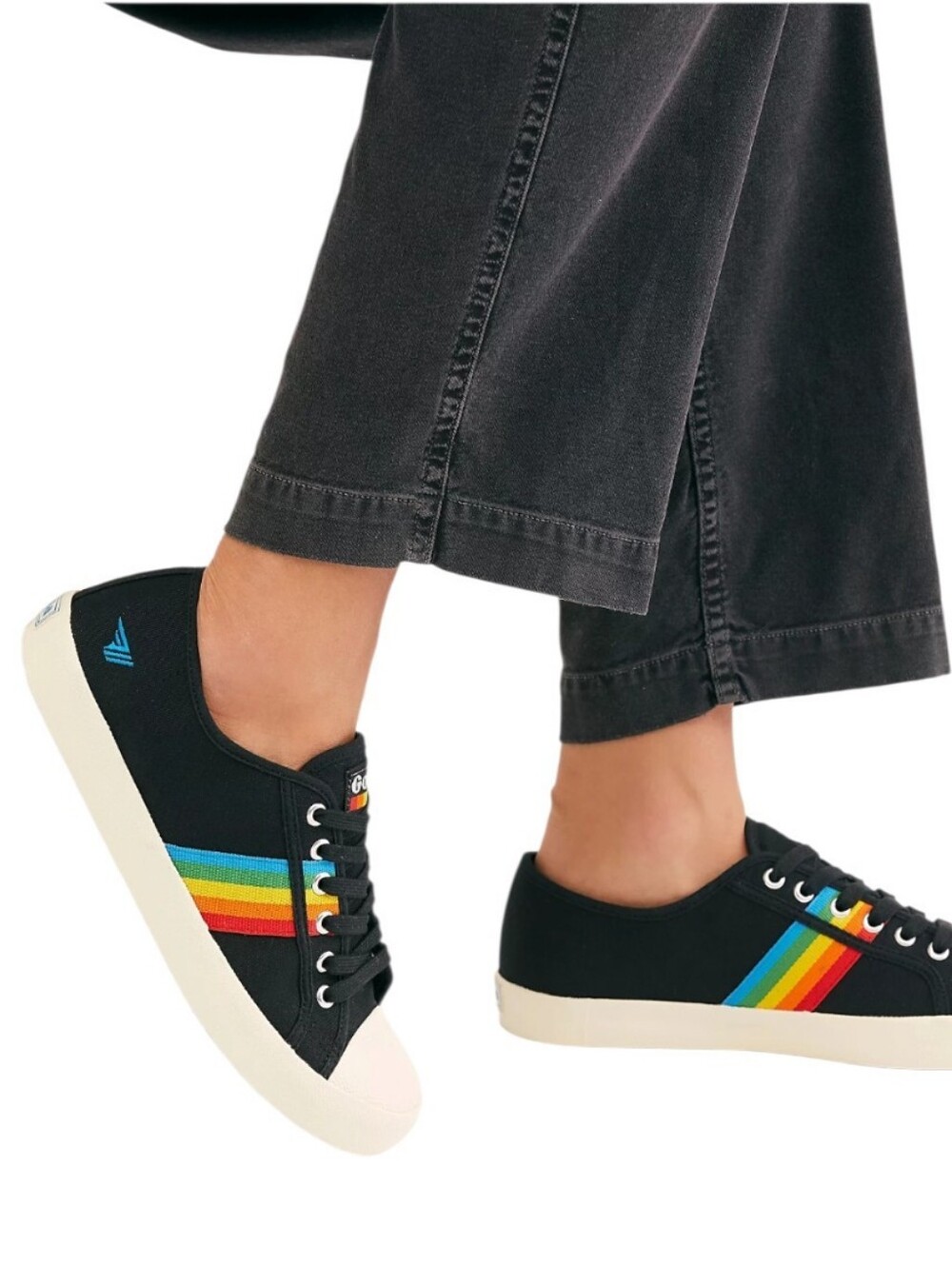 Gola Women's  Navy Coaster Rainbow Pride Canvas Sneakers Shoes Size 7 New